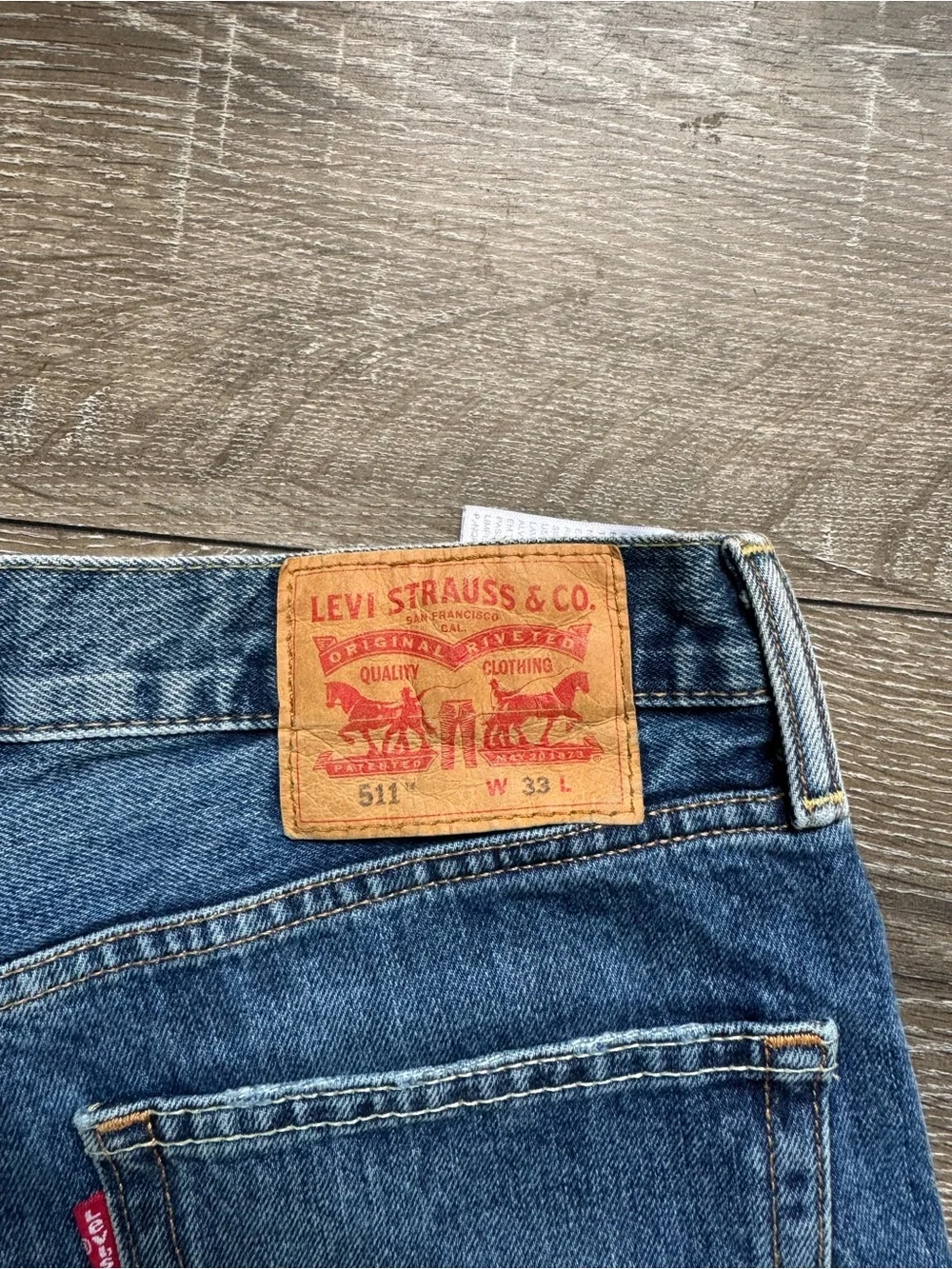 Levi's Distressed Medium Blue Denim Cutoff Jean Shorts